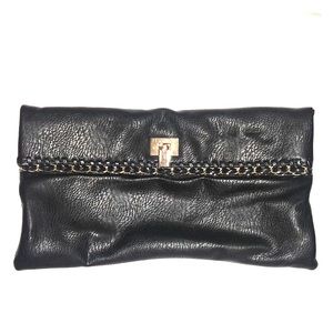 H by Halston Black leather clutch